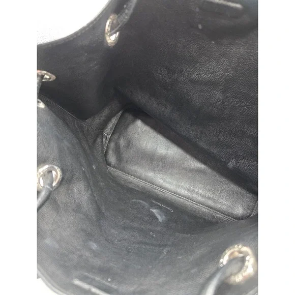 Calvin Klein Grey Leather Purse Tote Bag with Matching Pouch Magntic Closure /RR - Picture 6 of 9